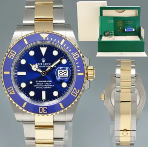 2023 NEW PAPERS Rolex Submariner 41mm Blue 126613LB Two Tone Gold Steel Watch Box