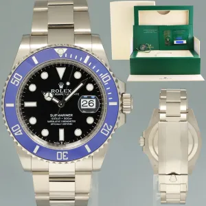 2023 NEW PAPERS Rolex Submariner Blue Cookie Monster 126619 White Gold 41mm Watch