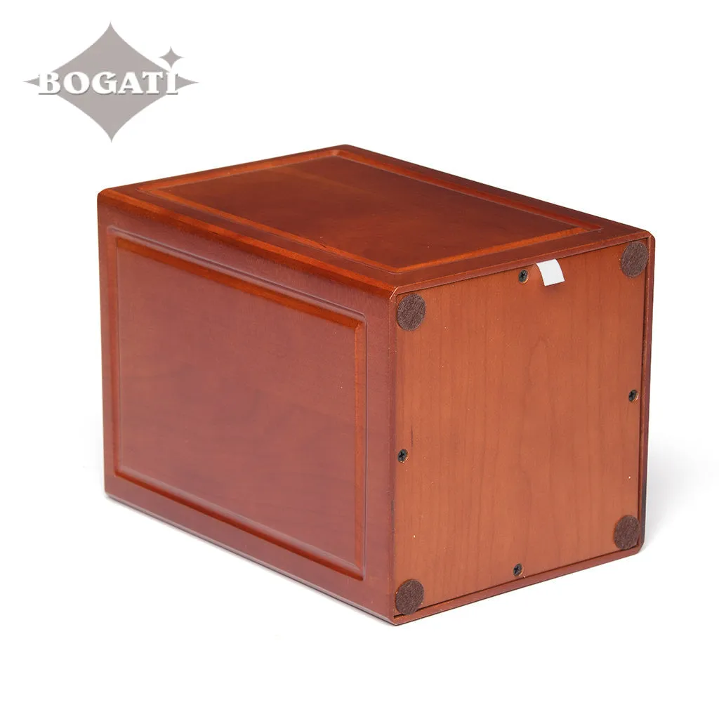 ADULT - Basswood  Urn  -AW04- Cherry with Military Emblem and Optional Plate
