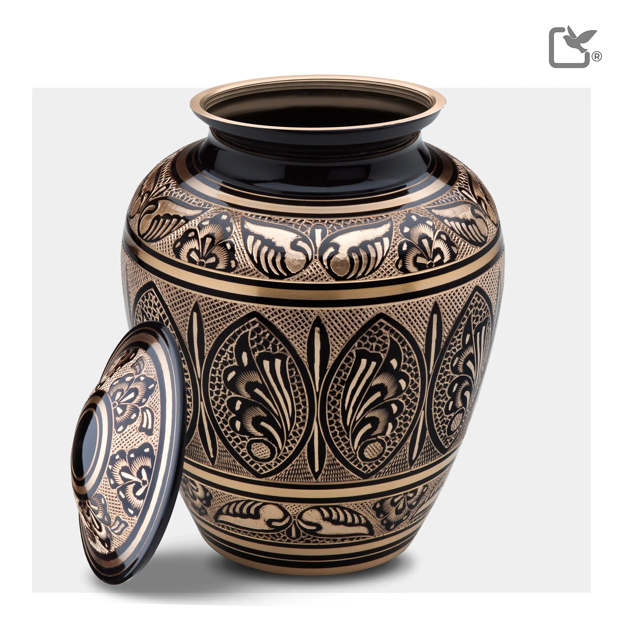 Adult Black & Gold Cremation Urn - COMFORT by LoveUrns