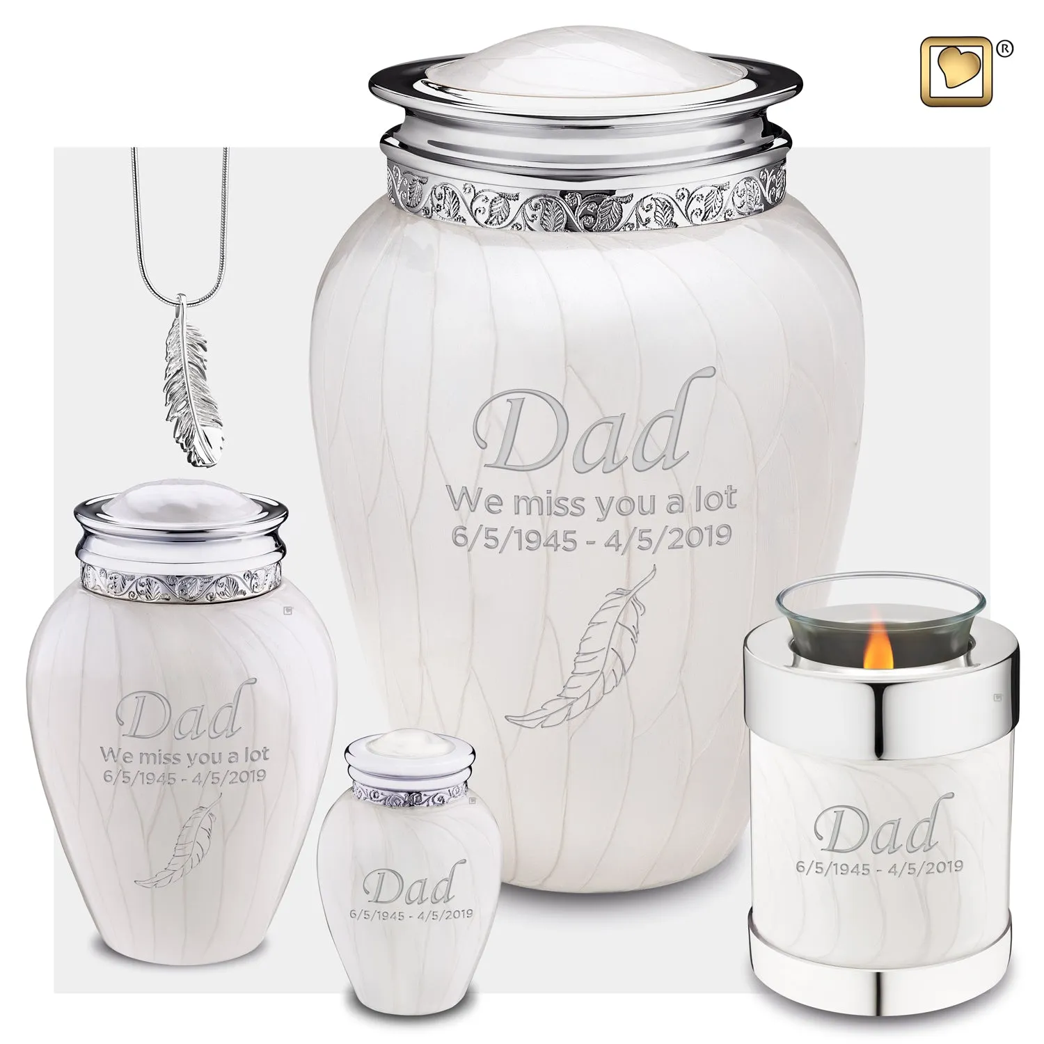 Adult Blessing Pearl Silver Cremation Urn
