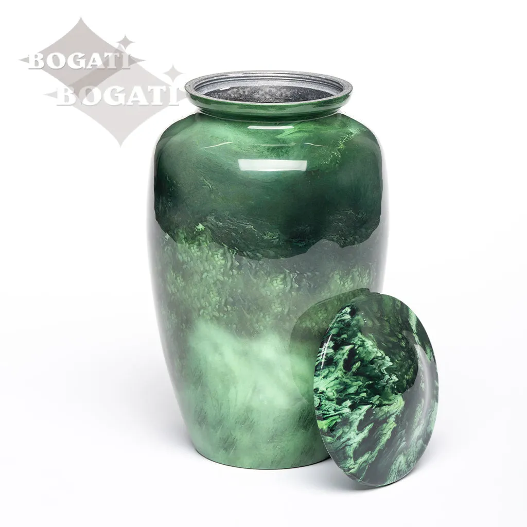 ADULT Classic Alloy Urn -9003-  Malachite Green Swirl - Case of 4