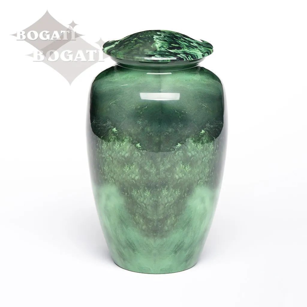 ADULT Classic Alloy Urn -9003-  Malachite Green Swirl - Case of 4