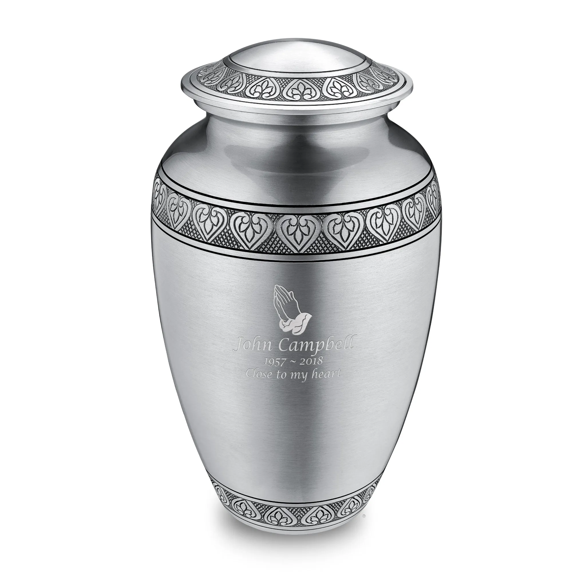 Adult Classic Pewter Cremation Urn - COMFORT by LoveUrns