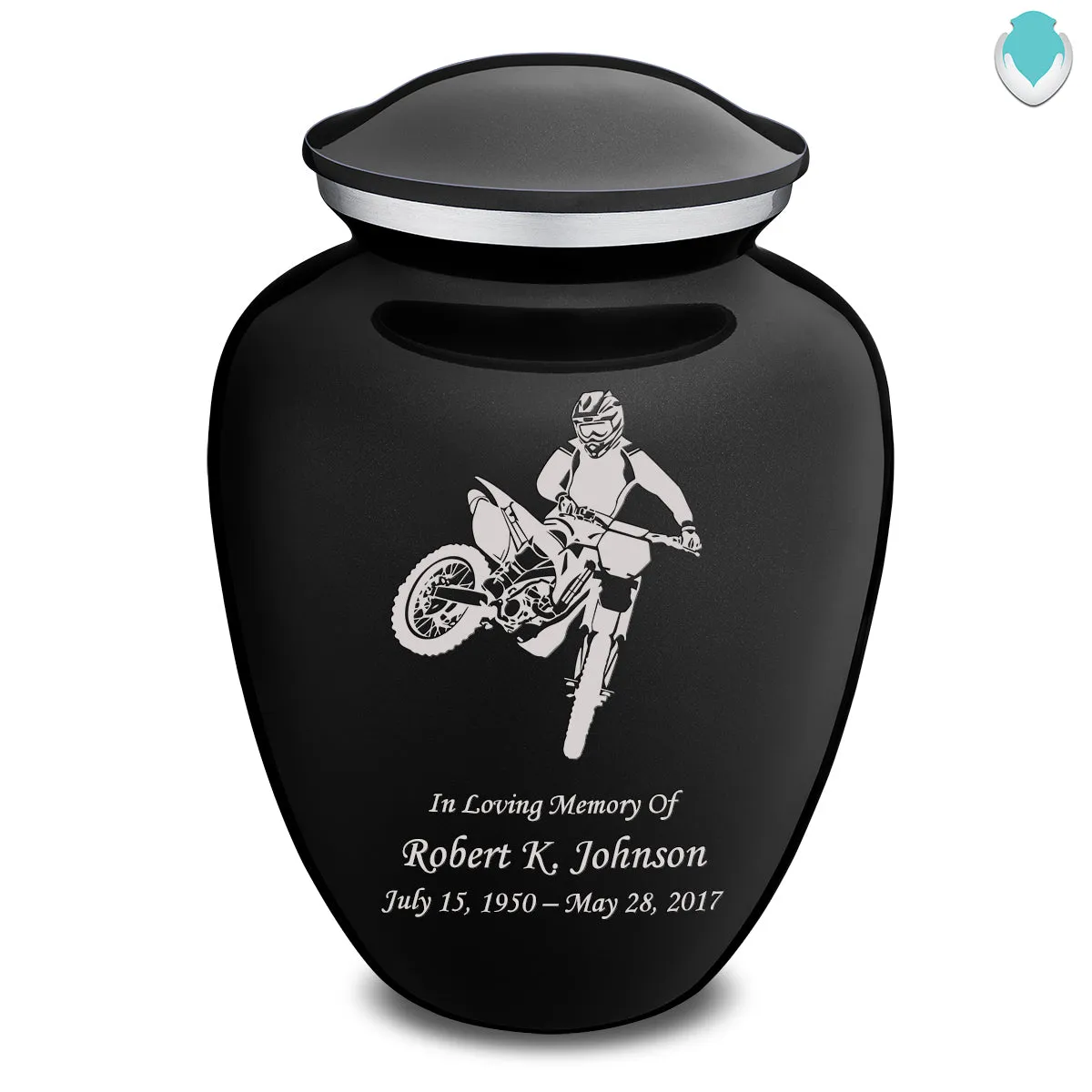 Adult Embrace Black Dirt Bike Cremation Urn