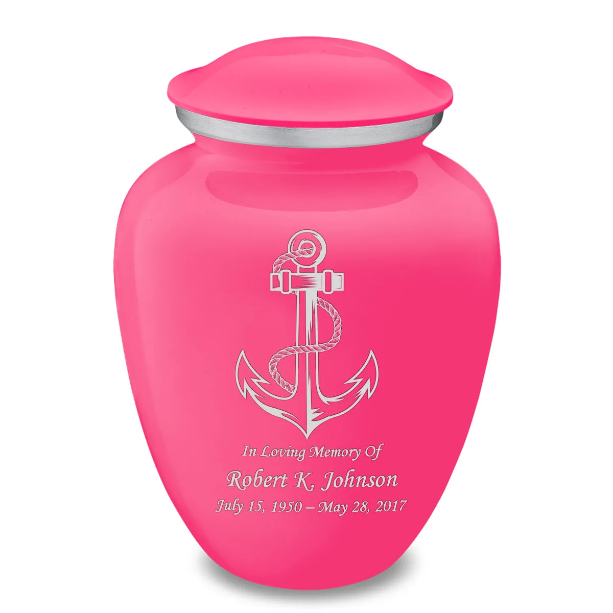 Adult Embrace Bright Pink Anchor Cremation Urn