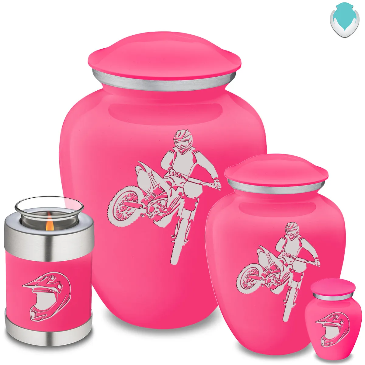 Adult Embrace Bright Pink Dirt Bike Cremation Urn