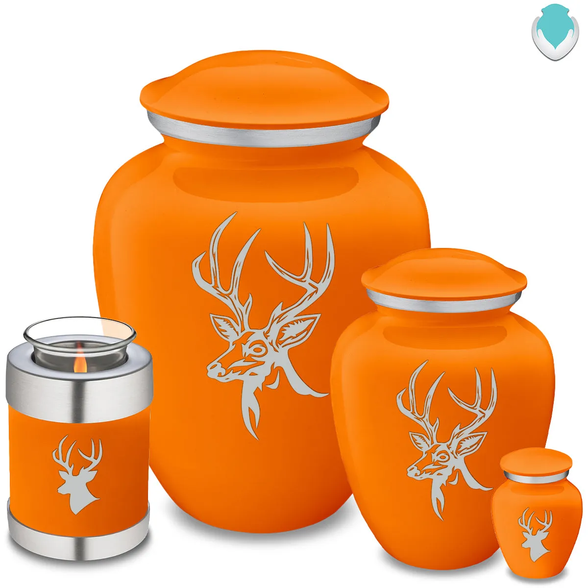 Adult Embrace Burnt Orange Deer Cremation Urn