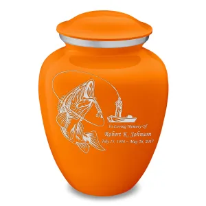 Adult Embrace Burnt Orange Fishing Cremation Urn