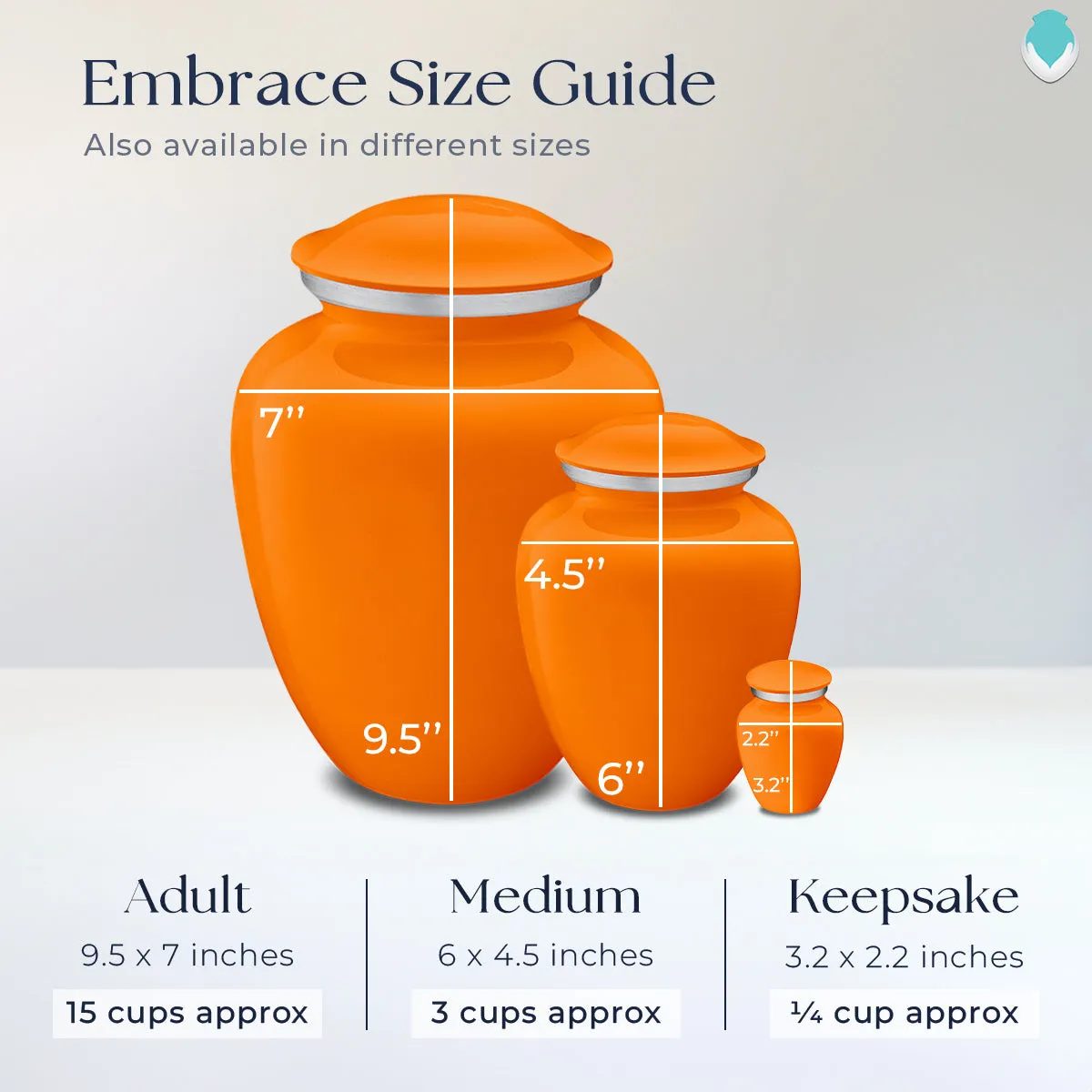 Adult Embrace Burnt Orange Portrait Cremation Urn