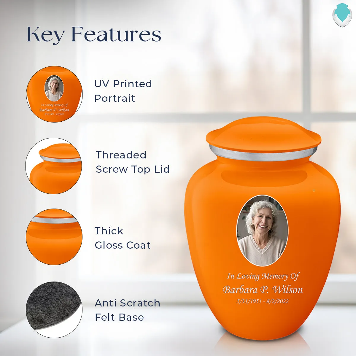 Adult Embrace Burnt Orange Portrait Cremation Urn