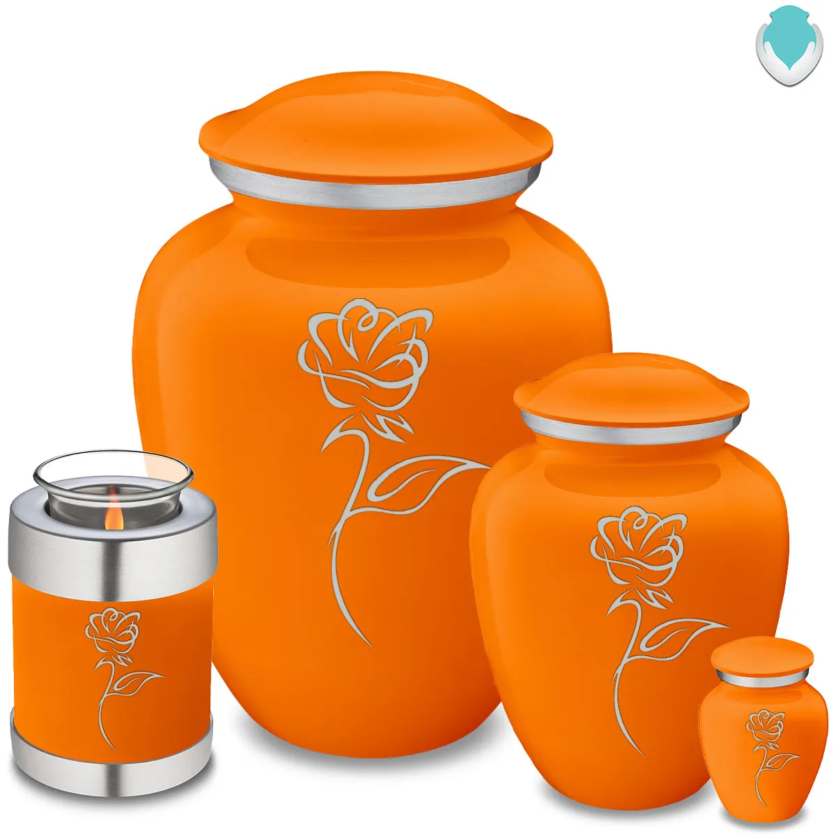 Adult Embrace Burnt Orange Rose Cremation Urn