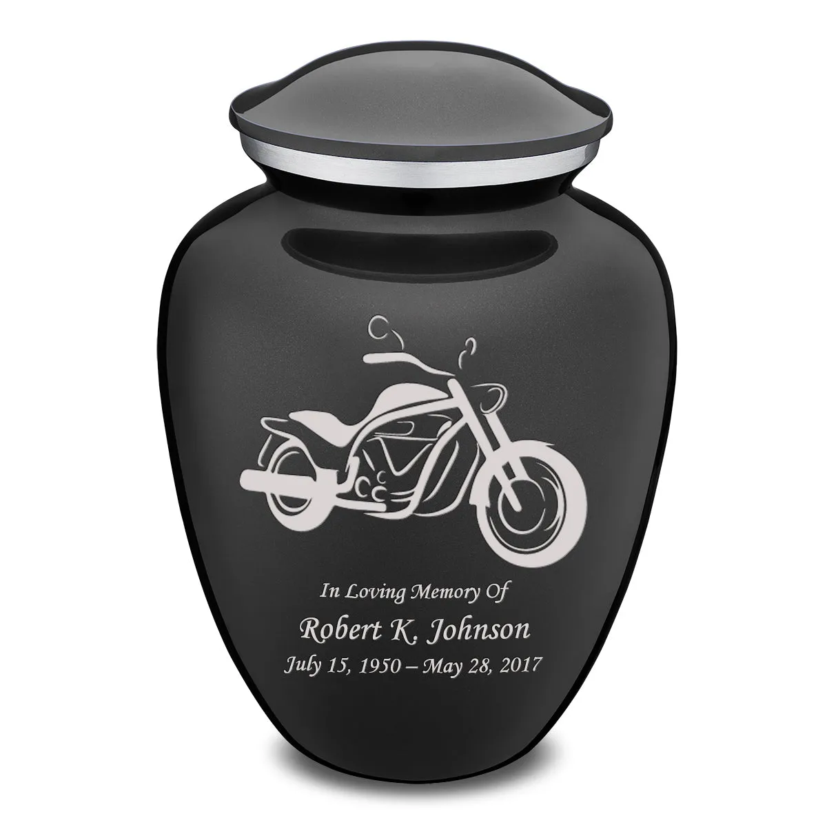 Adult Embrace Charcoal Motorcycle Cremation Urn