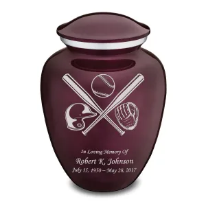 Adult Embrace Cherry Purple Baseball Cremation Urn
