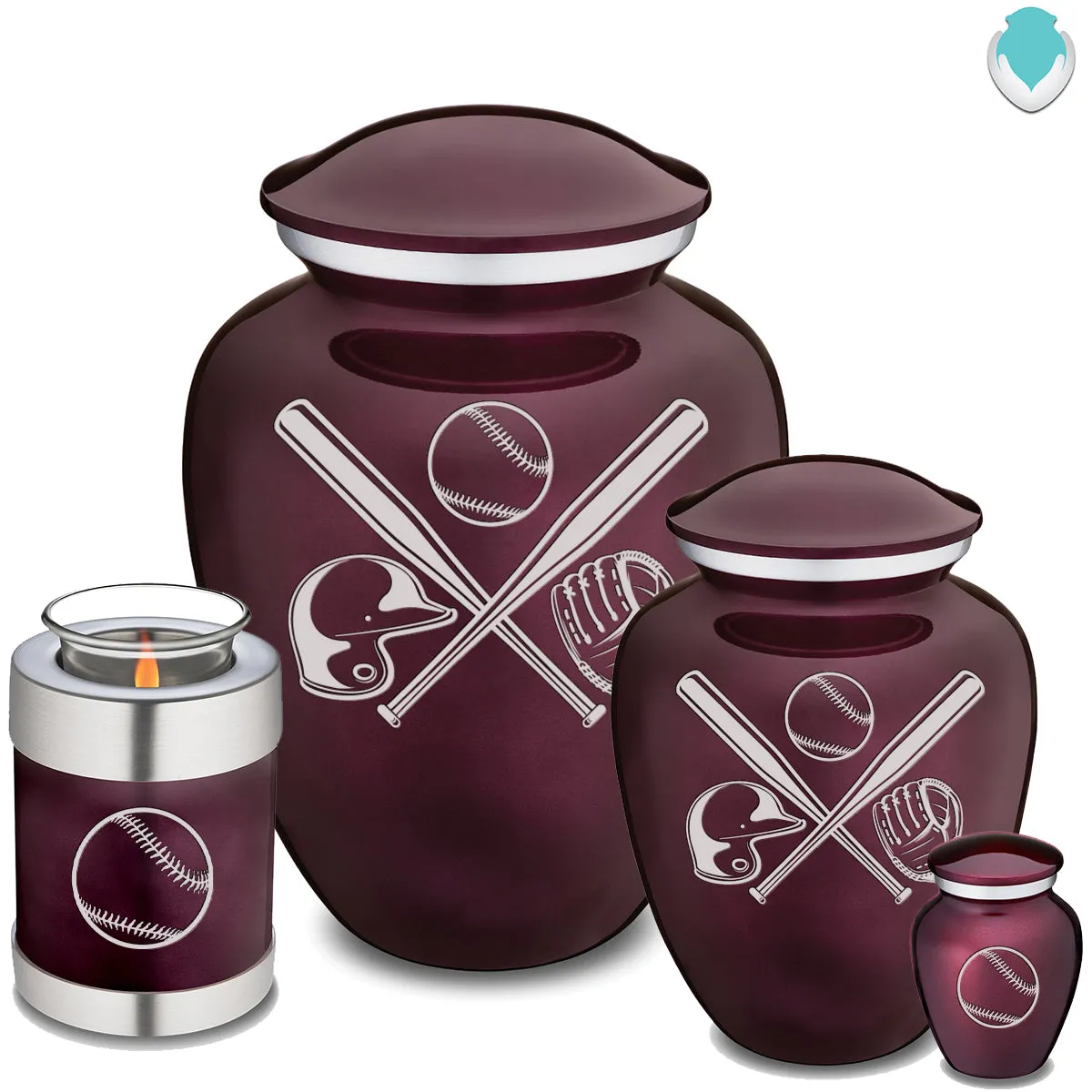Adult Embrace Cherry Purple Baseball Cremation Urn
