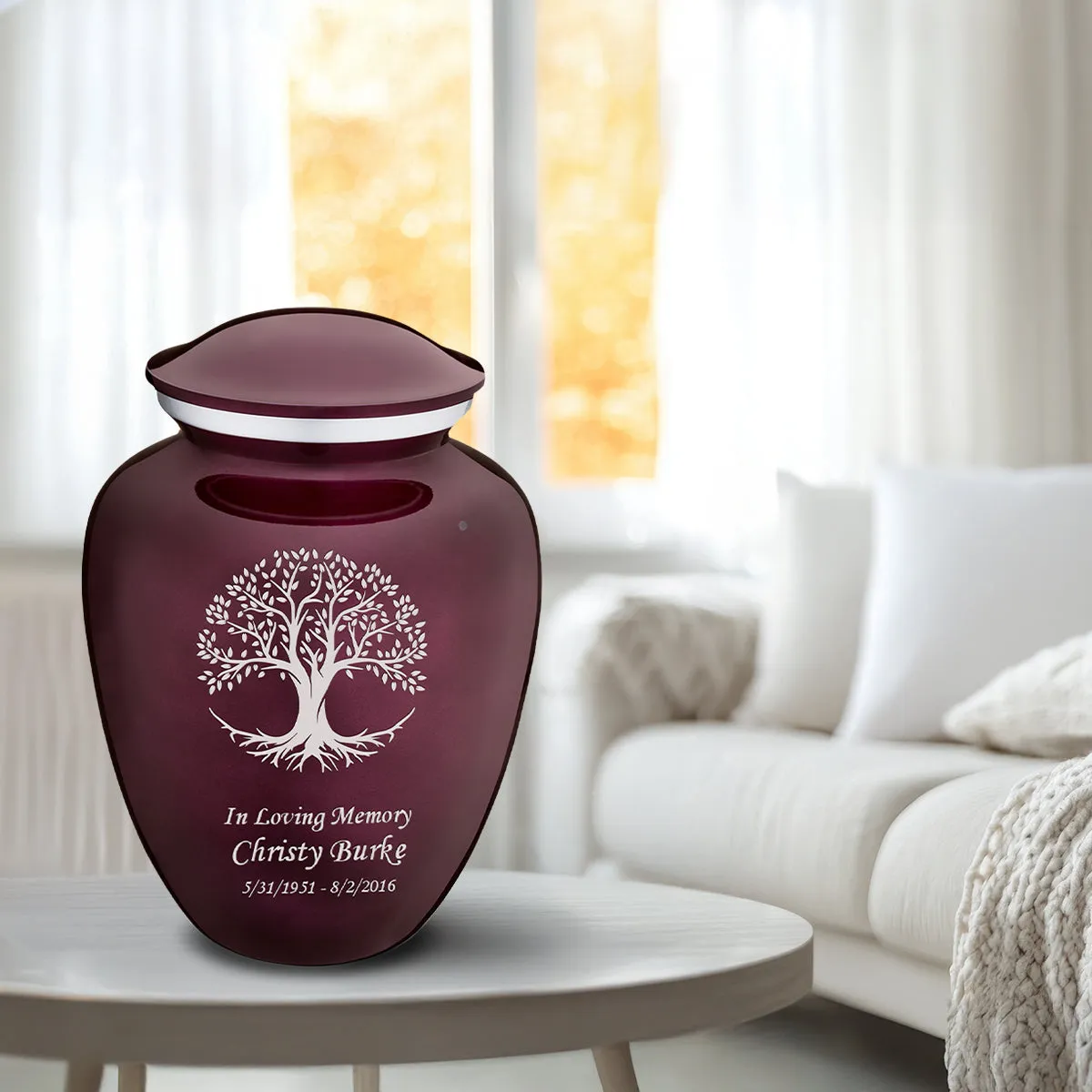 Adult Embrace Cherry Purple Tree of Life Cremation Urn
