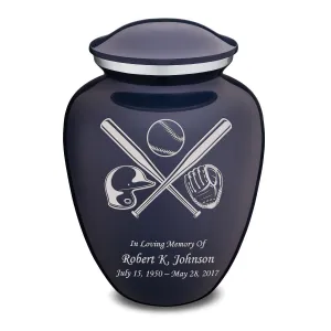 Adult Embrace Cobalt Blue Baseball Cremation Urn