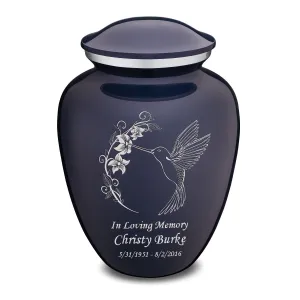 Adult Embrace Cobalt Blue Hummingbird Cremation Urn