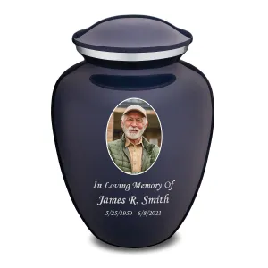 Adult Embrace Cobalt Blue Portrait Cremation Urn