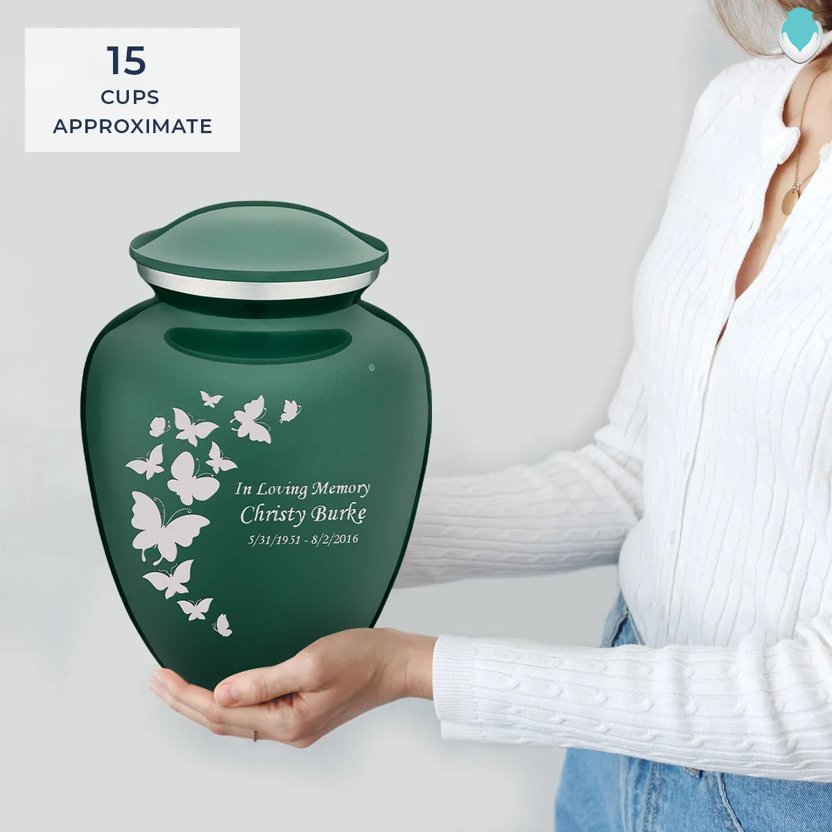 Adult Embrace Green Butterfly Cremation Urn