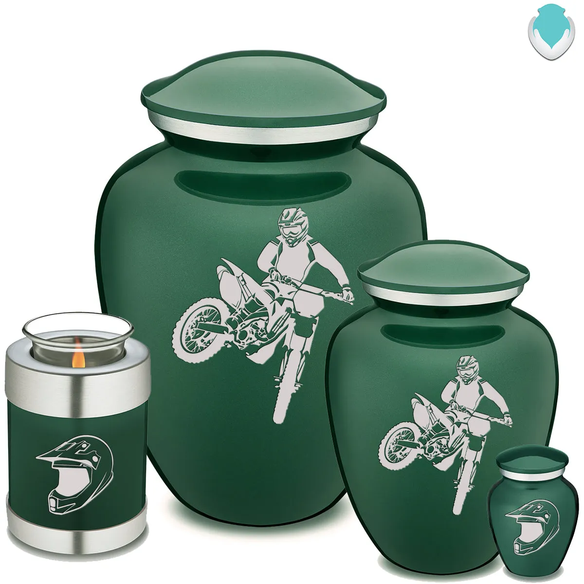 Adult Embrace Green Dirt Bike Cremation Urn