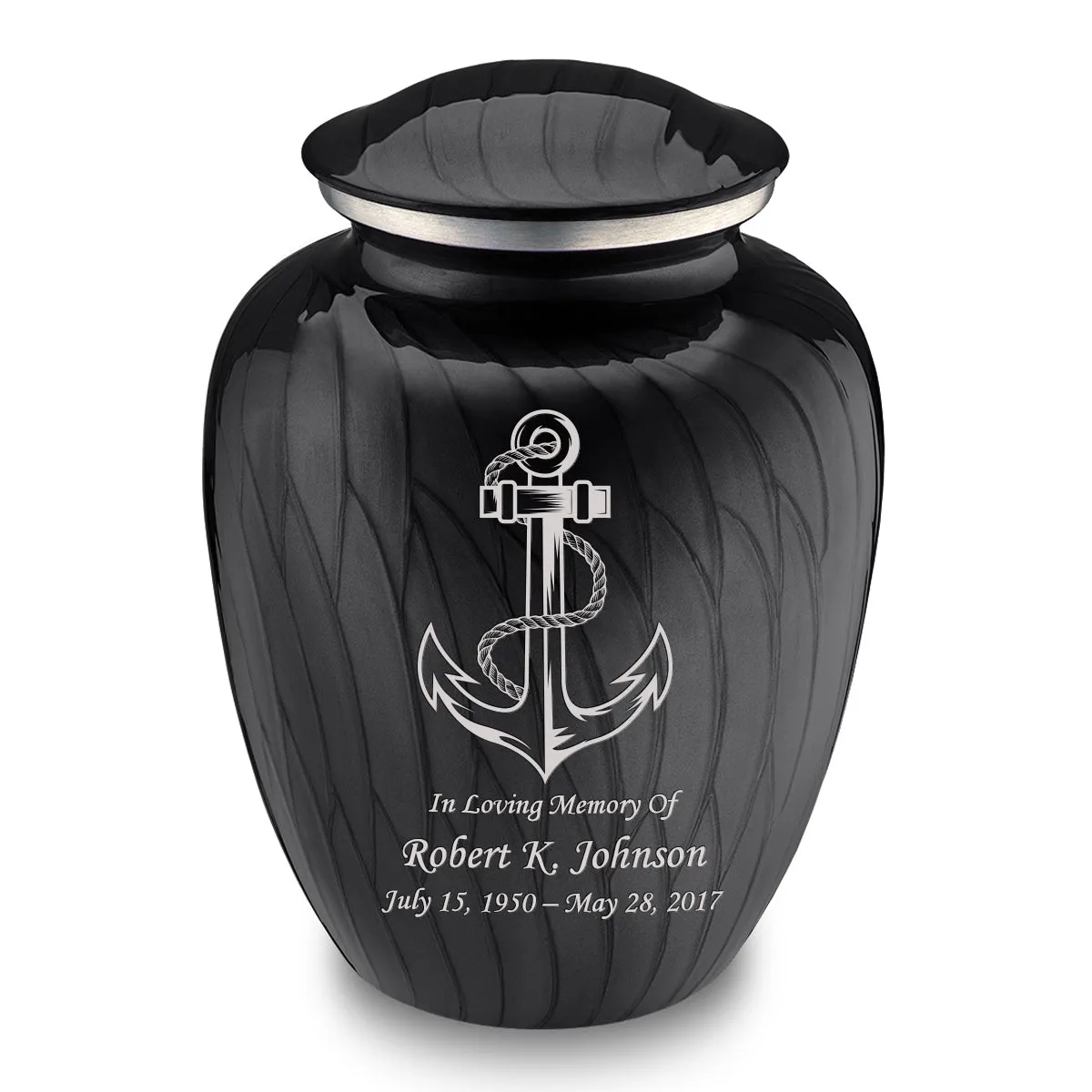 Adult Embrace Pearl Black Anchor Cremation Urn