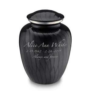 Adult Embrace Pearl Black Custom Engraved Cremation Urn
