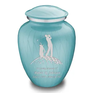Adult Embrace Pearl Light Blue Golf Cremation Urn