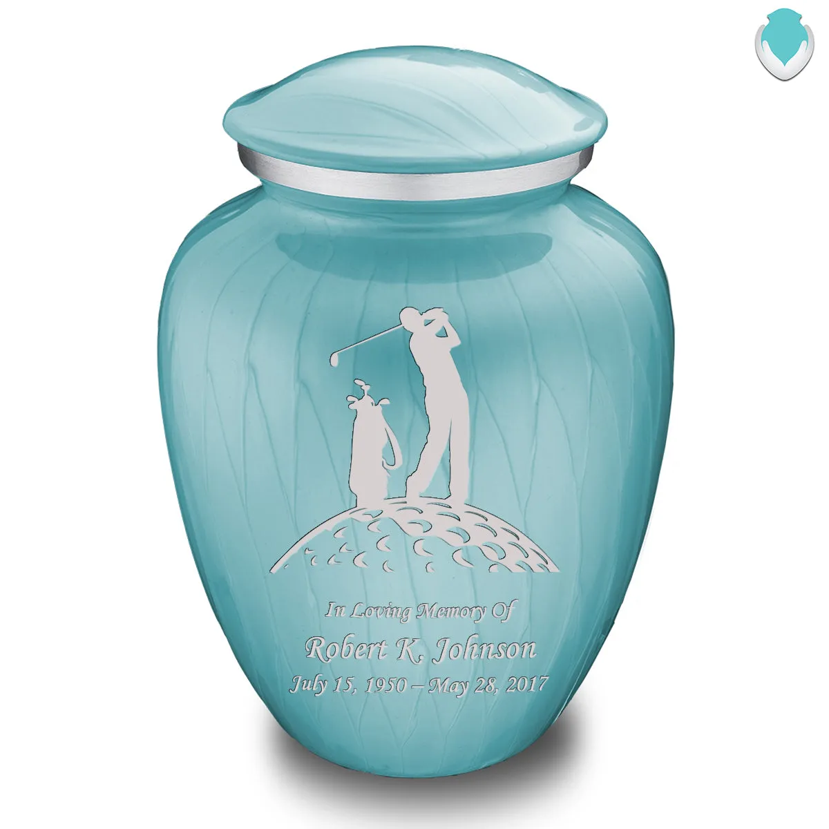 Adult Embrace Pearl Light Blue Golf Cremation Urn