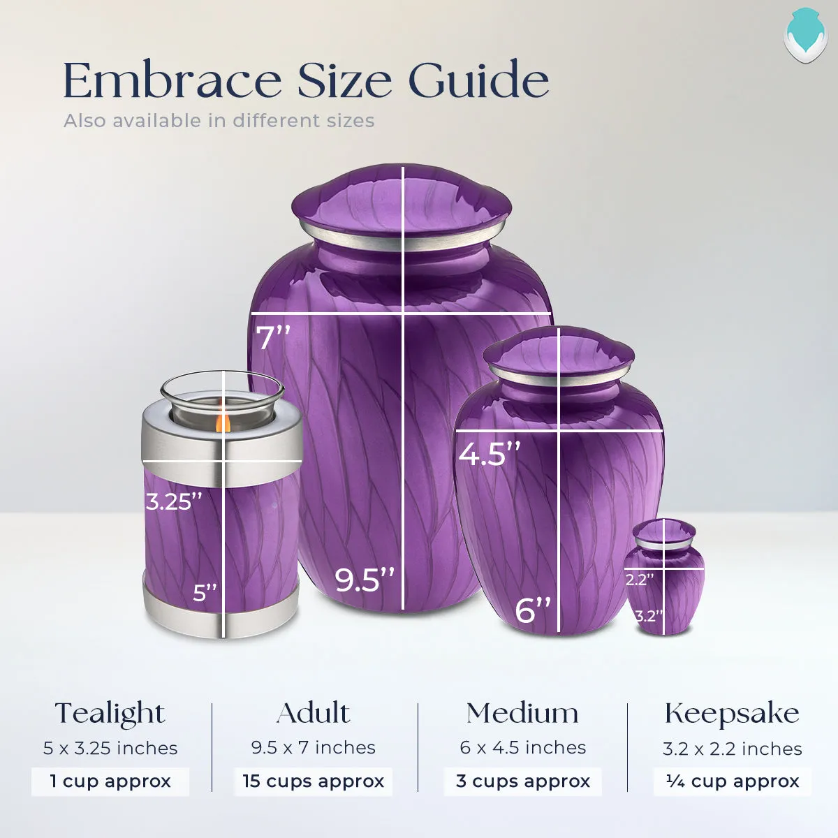 Adult Embrace Pearl Purple Fishing Cremation Urn
