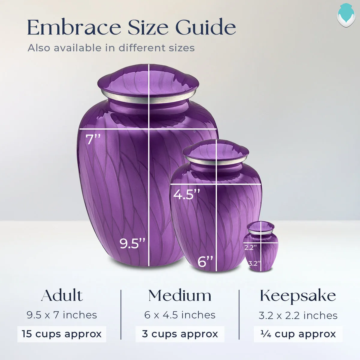 Adult Embrace Pearl Purple Portrait Cremation Urn