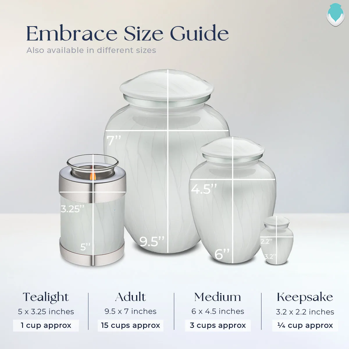 Adult Embrace Pearl White Fishing Cremation Urn