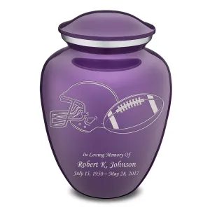 Adult Embrace Purple Football Cremation Urn