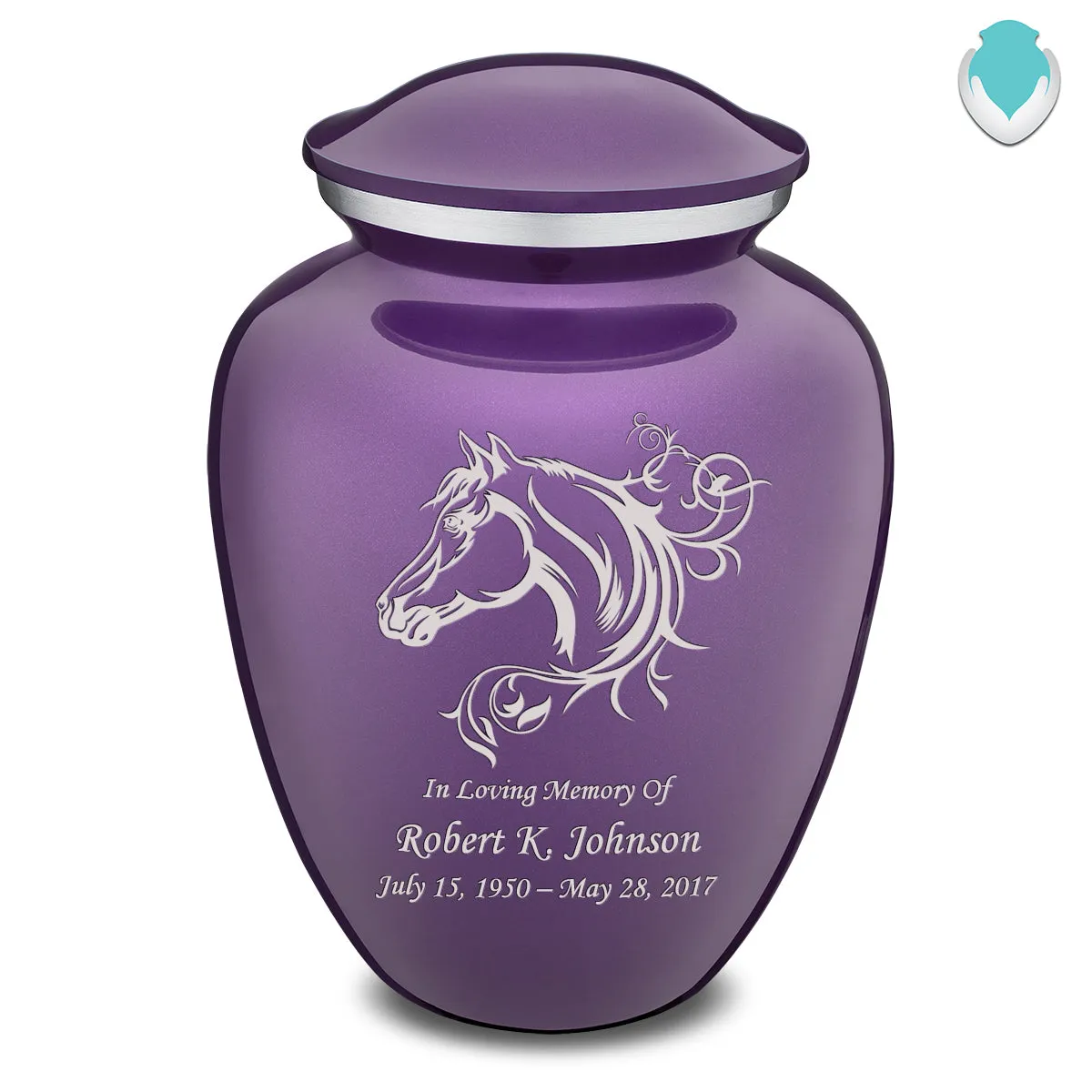Adult Embrace Purple Horse Cremation Urn