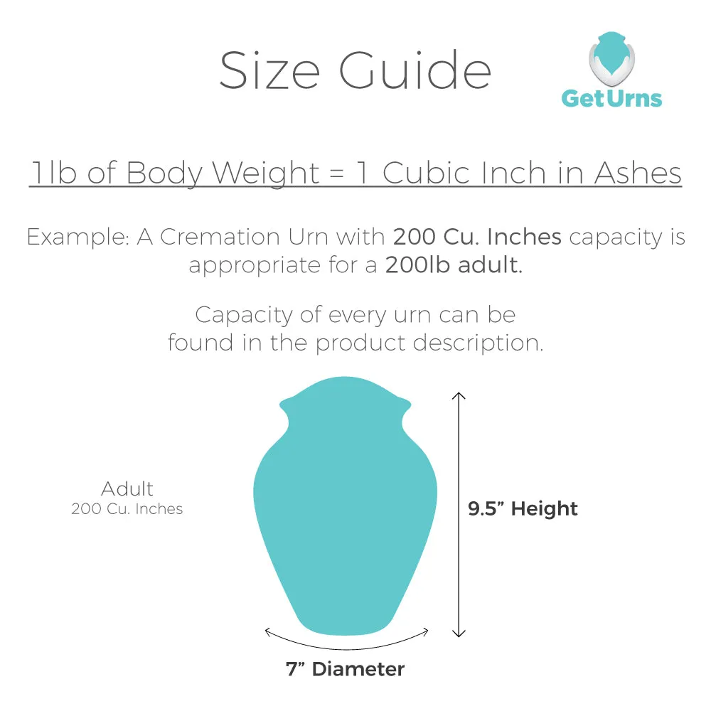 Adult Embrace Teal Simple Cross Cremation Urn