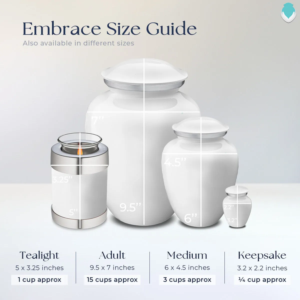Adult Embrace White Doves Cremation Urn