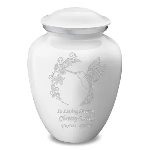 Adult Embrace White Hummingbird Cremation Urn