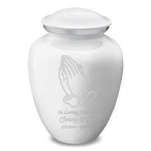 Adult Embrace White Praying Hands Cremation Urn