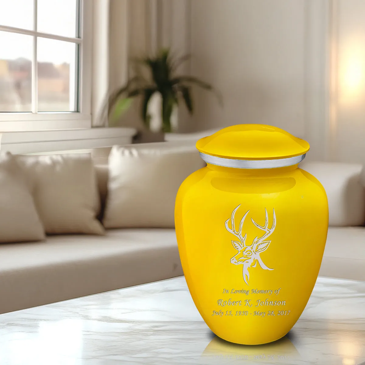 Adult Embrace Yellow Deer Cremation Urn