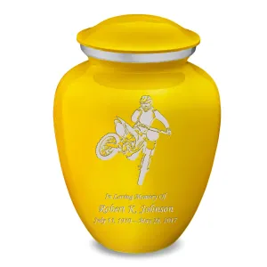 Adult Embrace Yellow Dirt Bike Cremation Urn