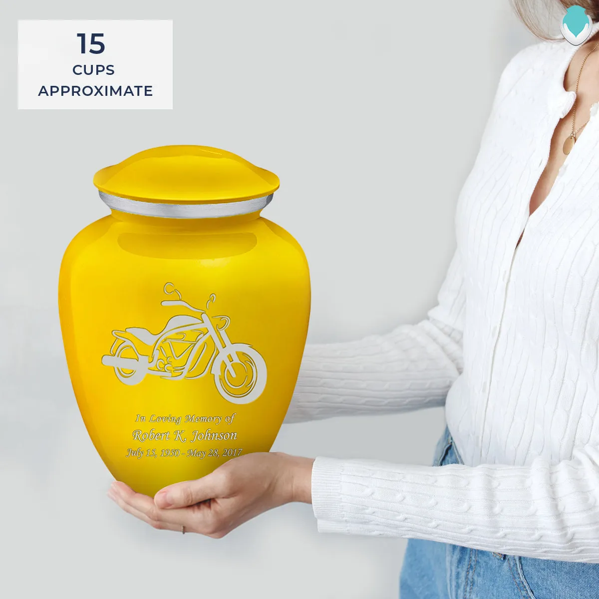 Adult Embrace Yellow Motorcycle Cremation Urn