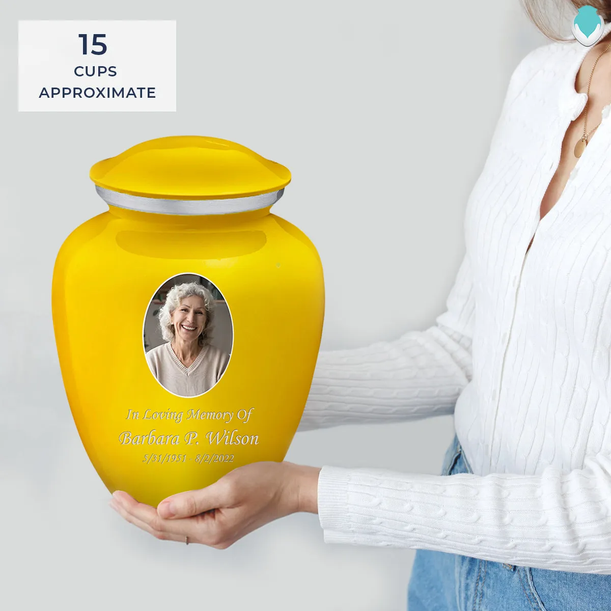 Adult Embrace Yellow Portrait Cremation Urn