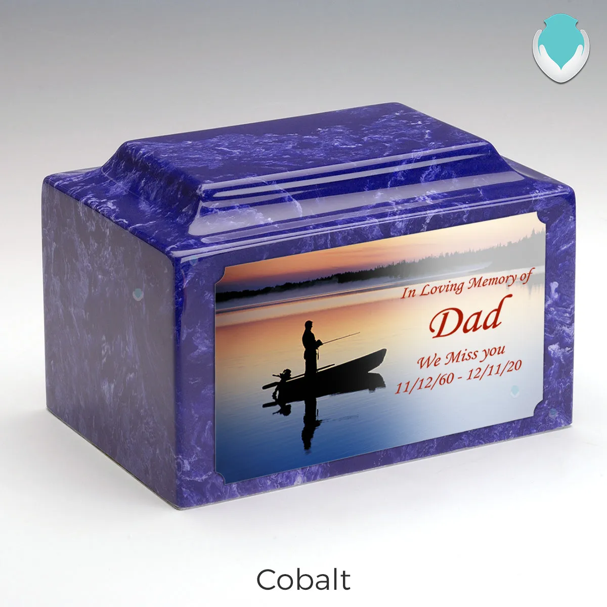 Adult Legacy Custom Printed Fishing Cultured Marble Urns by MacKenzie