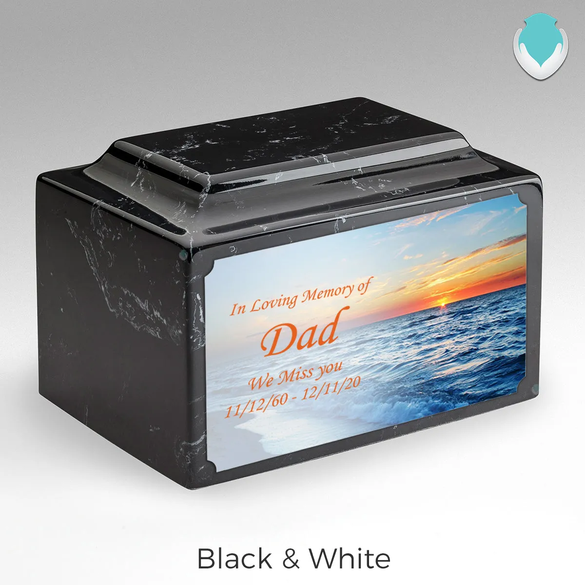 Adult Legacy Custom Printed Ocean Sunset Cultured Marble Urns by MacKenzie