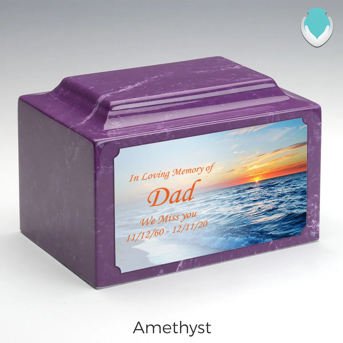 Adult Legacy Custom Printed Ocean Sunset Cultured Marble Urns by MacKenzie