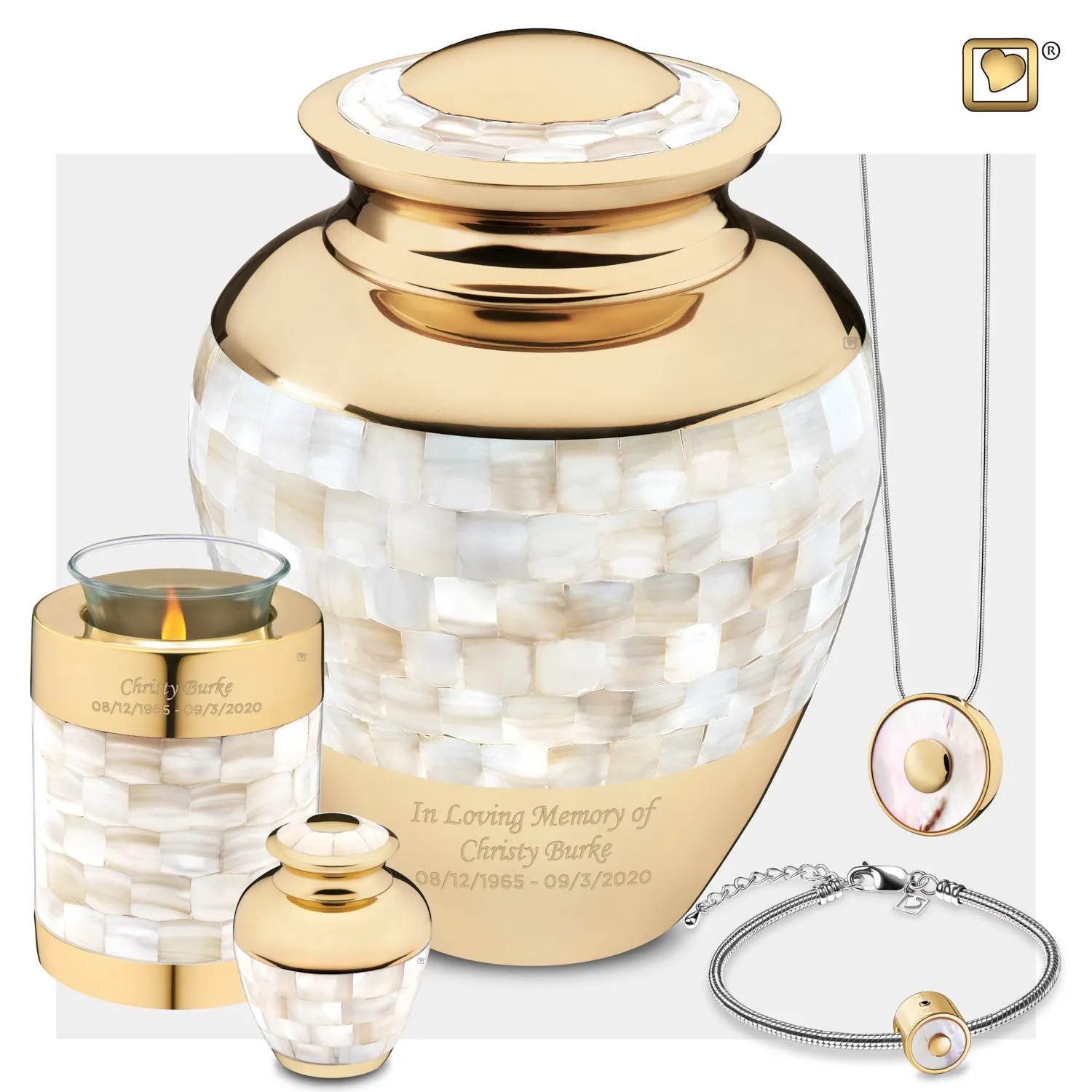 Adult Mother of Pearl Cremation Urn - COMFORT by LoveUrns