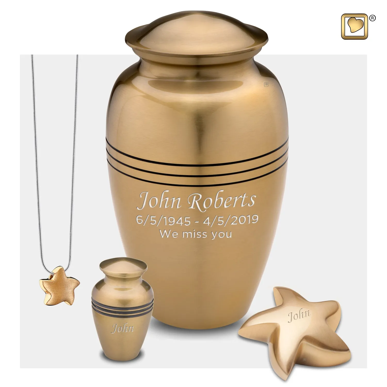 Adult Radiance Gold Cremation Urn - COMFORT by LoveUrns