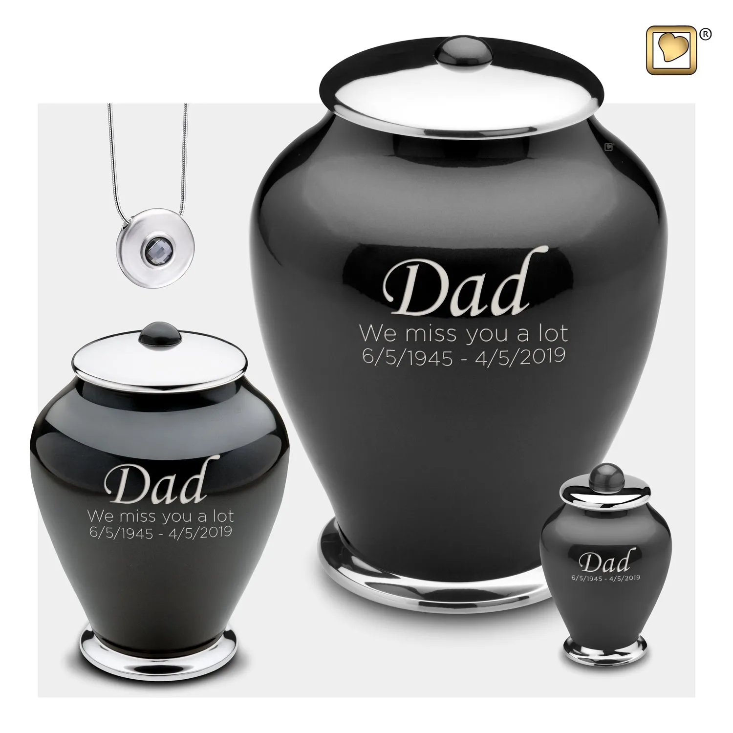 Adult Tall Simplicity Midnight Cremation Urn - COMFORT by LoveUrns