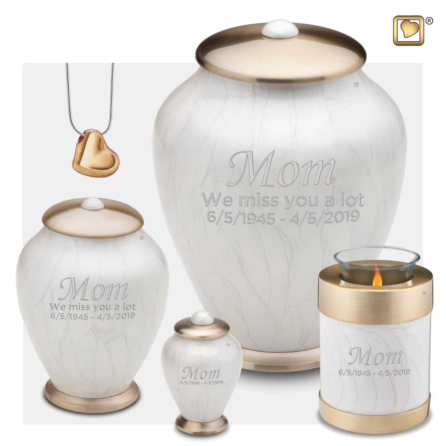 Adult Tall Simplicity Pearl Cremation Urn - COMFORT by LoveUrns
