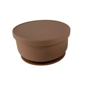AEIOU B Is For Bowl Silicone Bowl with Lid, Clay